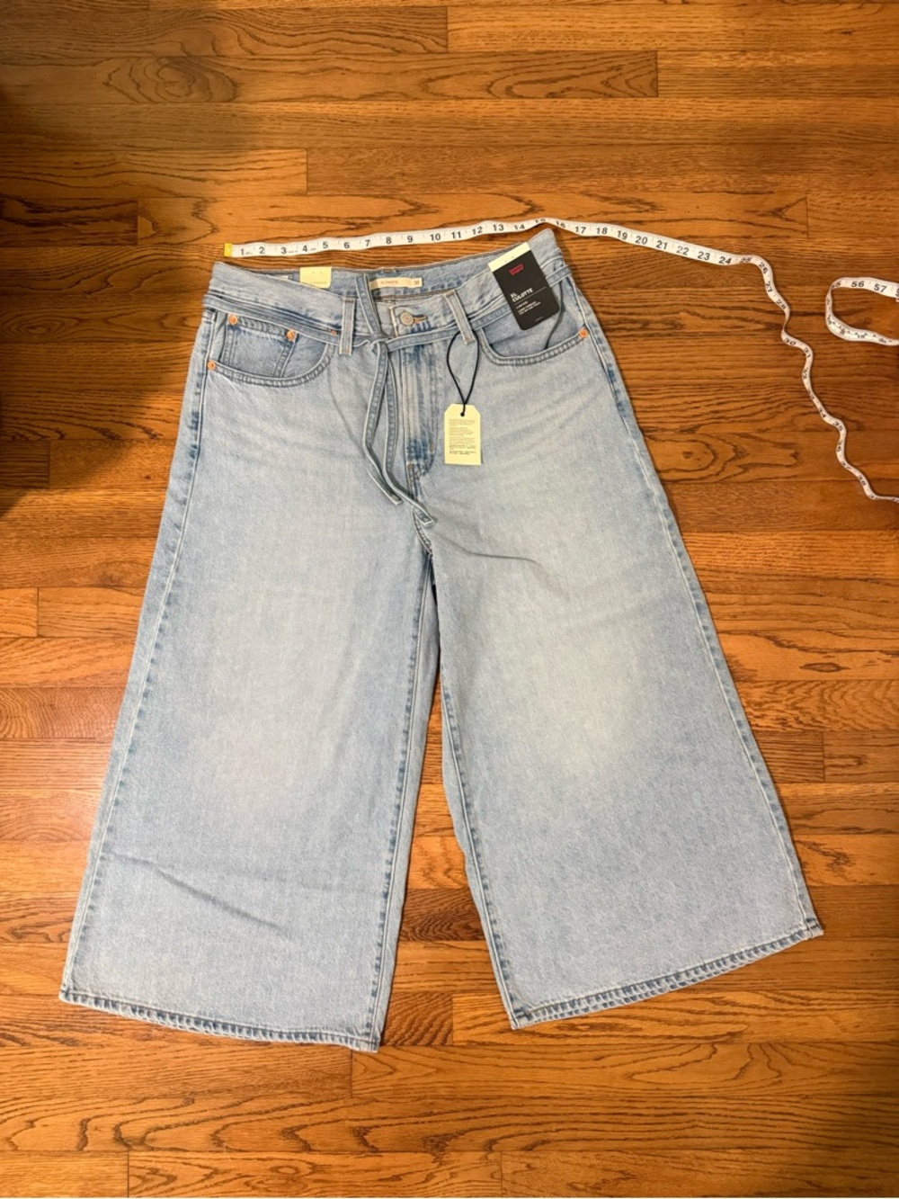 Levi's Light Blue Wide-Leg Cropped Jeans